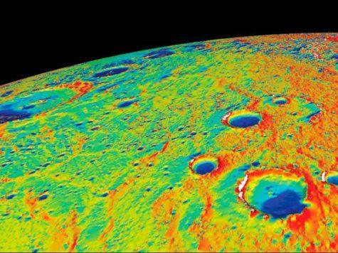 Меркурий, планета, карта, температуры, поверхность, рельеф, полярная область, фото, НАСА, NASA