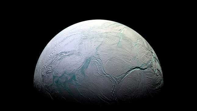 Энцелад, спутник, сателлит, Сатурн, лед, вода, космос, фото, НАСА, Кассини, NASA, Cassini