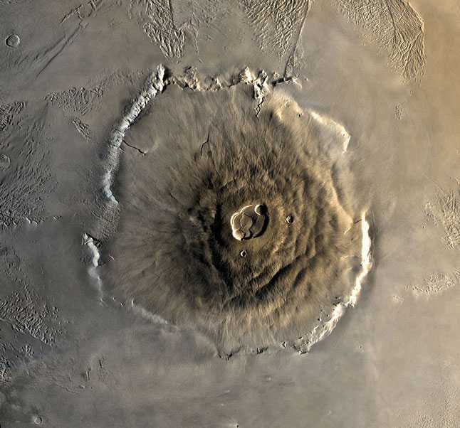 Марс, вулкан Олимп, гора, Olympus Mons, рельеф, изображение, НАСА, NASA
