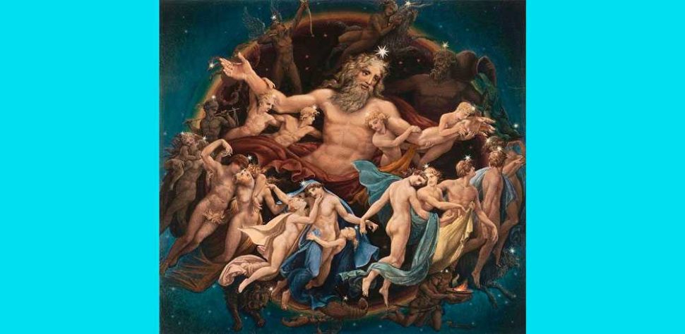 Бог, Уран, древнегреческая мифология, иллюстрация, картина, изображение